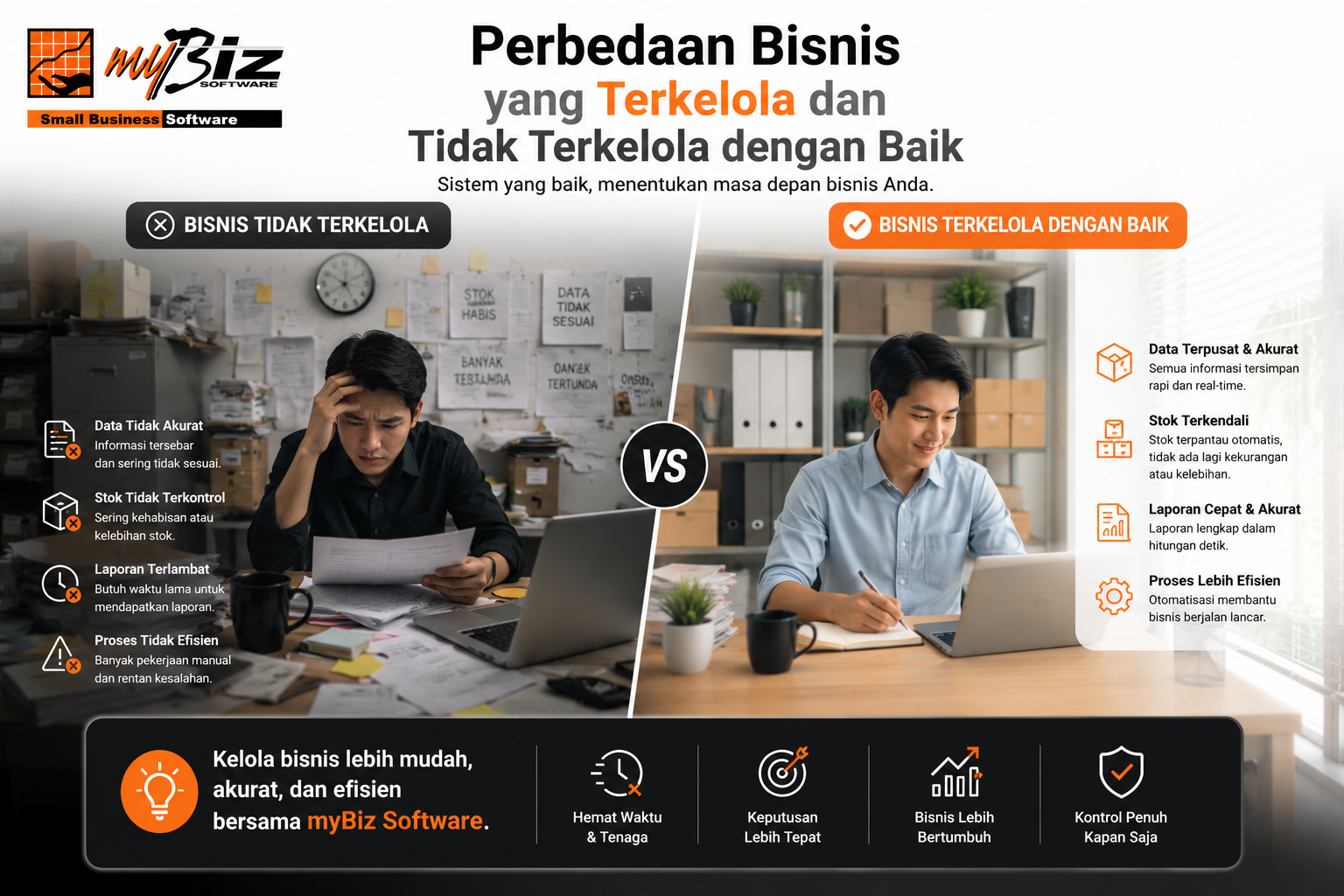 perbedaan bisnis yang terkelola dan tidak terkelola
